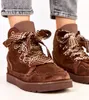 Brązowe sneakersy wysokie z grubymi sznurówkami Klevis